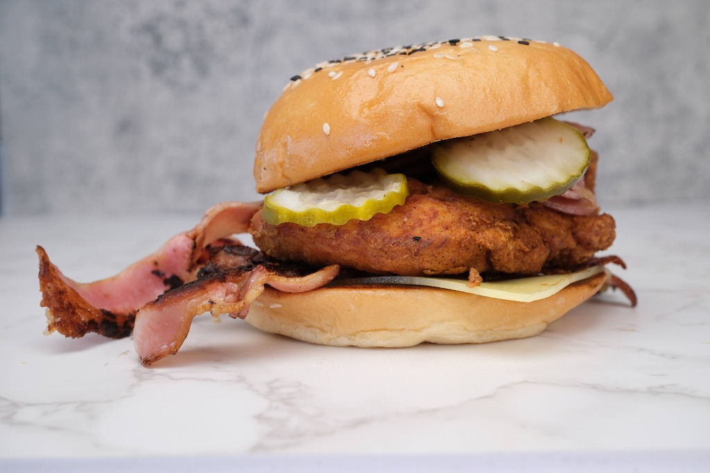 Double Bacon BBQ Chicken Burger